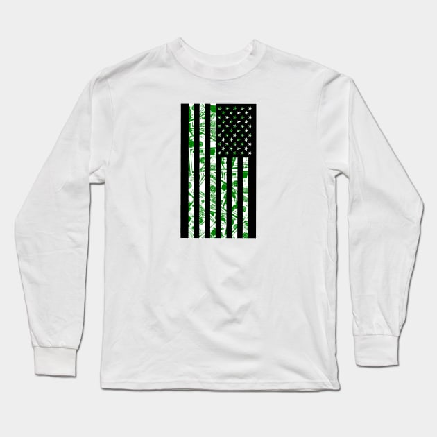 MONEY FLAG Front Long Sleeve T-Shirt by Plutocraxy